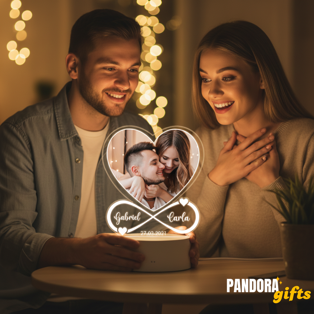 Personalized Infinite Heart Lamp My Sky - Romantic Gift for Couples, Lovers, Family Decoration
