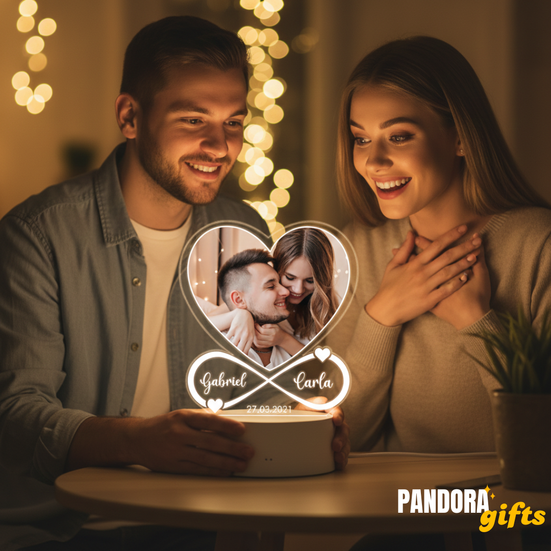 Personalized Infinite Heart Lamp My Sky - Romantic Gift for Couples, Lovers, Family Decoration