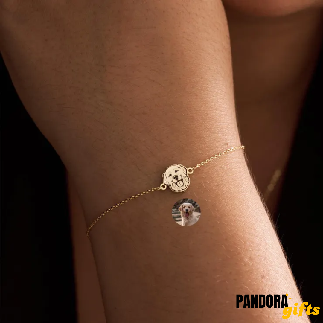 Personalized bracelet with your pet's portrait, memorial bracelet for pets, personalized jewelry with your pet's photo.