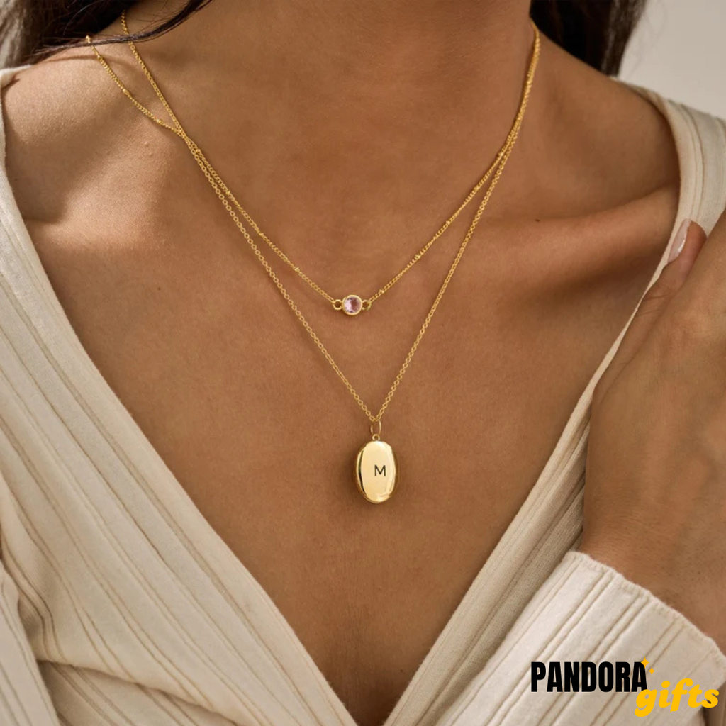 Locket Necklace with Photo, Engraved Oval Necklace, Photo Necklace in Gold, Memorial Jewelry, Christmas Gift, Anniversary Gift, Mom Gift