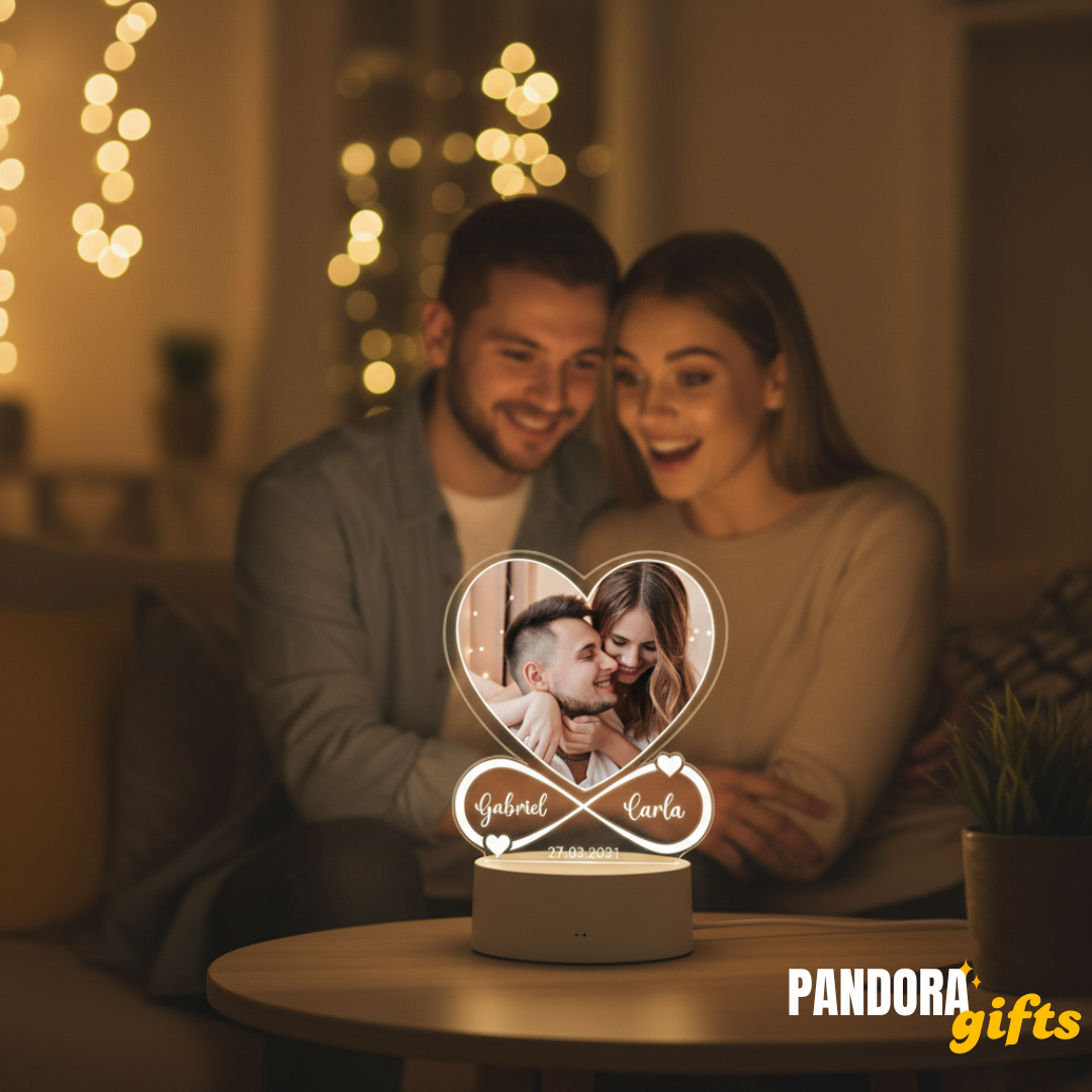 Personalized Infinite Heart Lamp My Sky - Romantic Gift for Couples, Lovers, Family Decoration