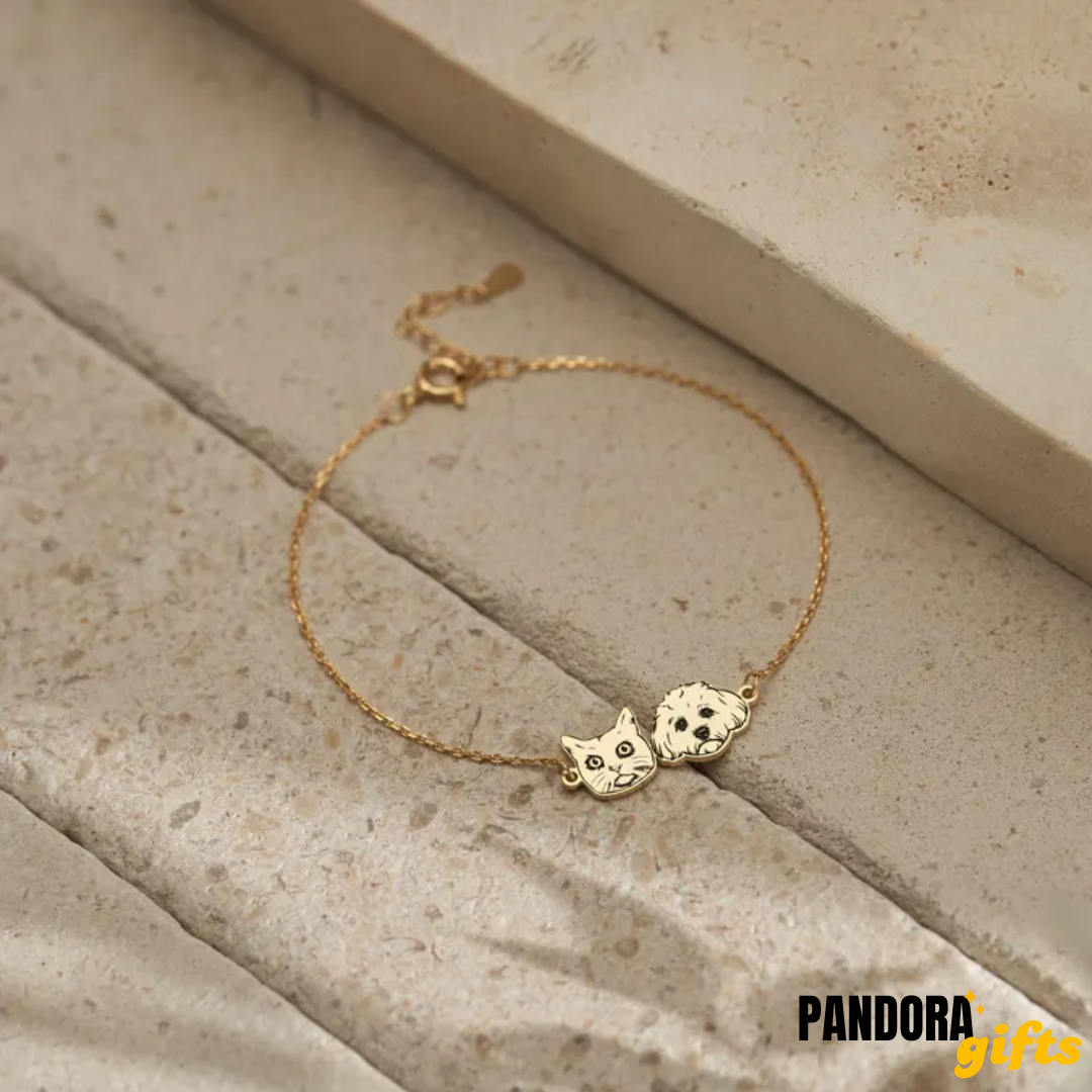 Personalized bracelet with your pet's portrait, memorial bracelet for pets, personalized jewelry with your pet's photo.