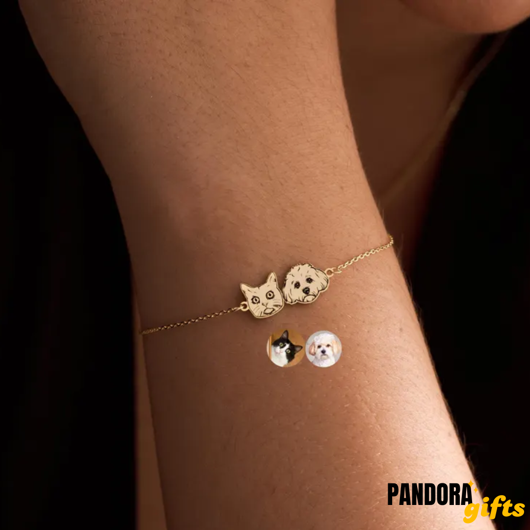 Personalized bracelet with your pet's portrait, memorial bracelet for pets, personalized jewelry with your pet's photo.