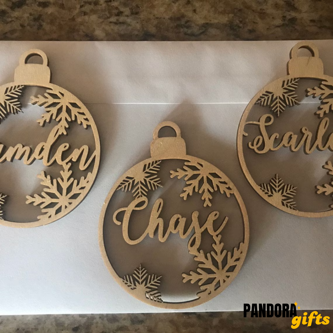 Personalized Christmas Ornaments personalized Custom bauble laser cut names CHRISTMAS gift