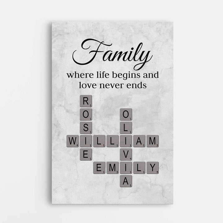 Forever Home™ Personalised Family Crossword Canvas