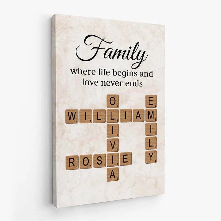 Forever Home™ Personalised Family Crossword Canvas