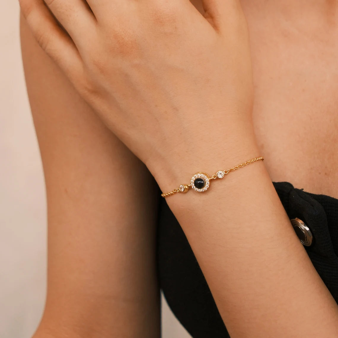 Custom Photo Projection Bracelet with Birthstone, Photo Memorial Bracelet, Bubble Bracelet, Picture Inside, Best Friend Gift, Christmas Gift