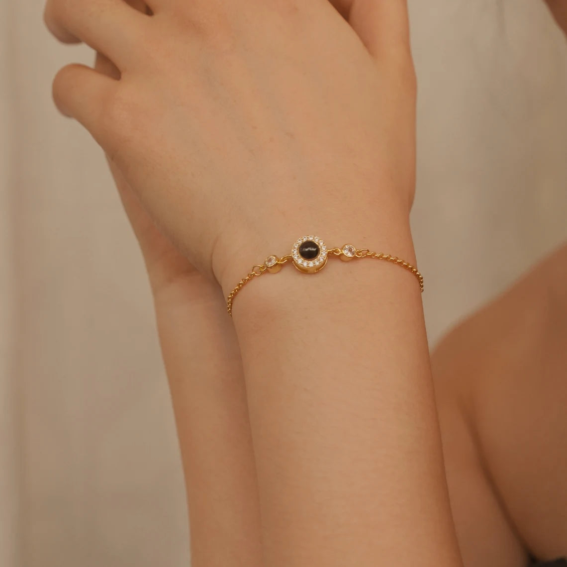 Custom Photo Projection Bracelet with Birthstone, Photo Memorial Bracelet, Bubble Bracelet, Picture Inside, Best Friend Gift, Christmas Gift