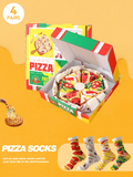4 pairs of Pizza Socks - A gift for any occasion