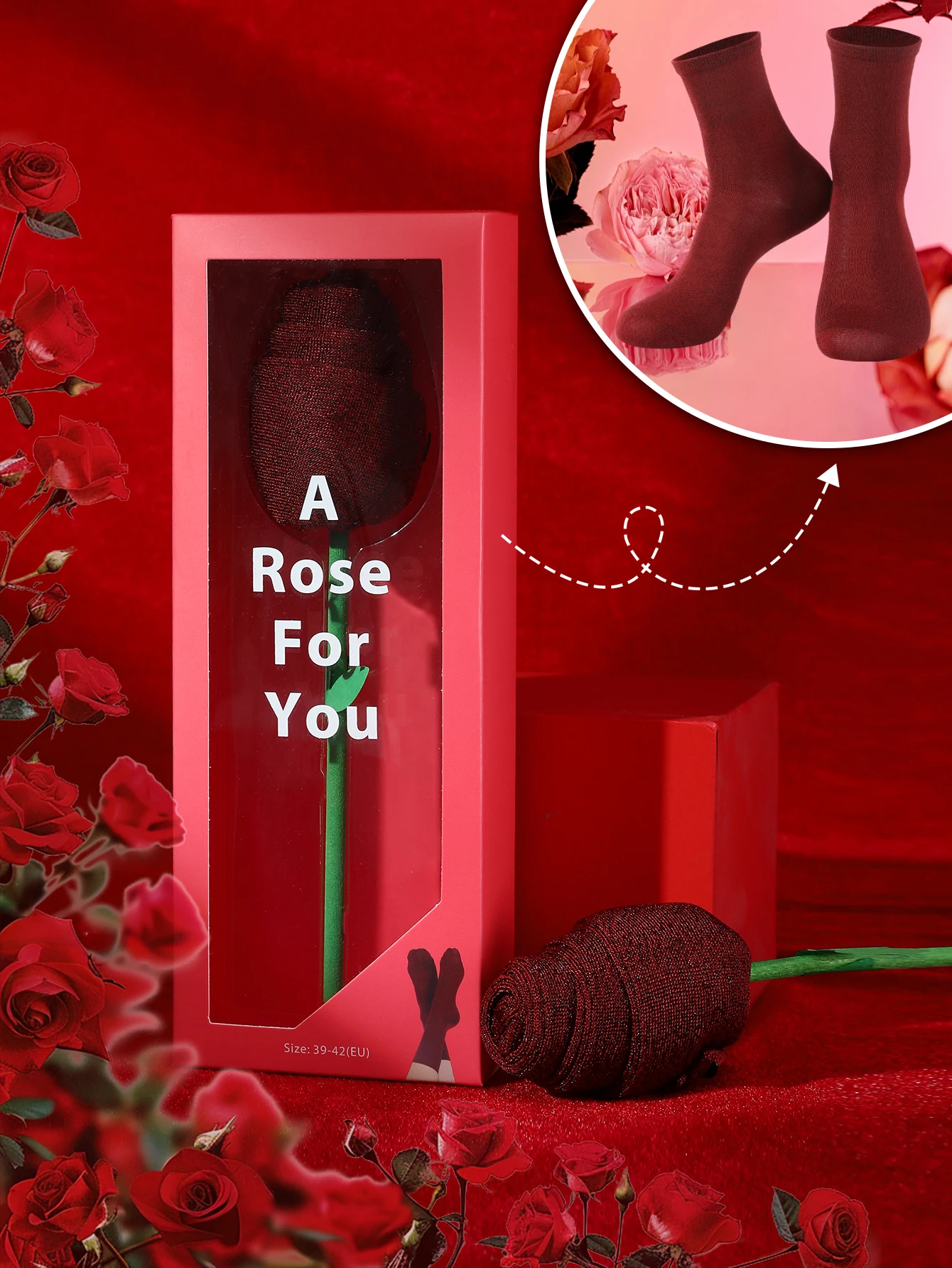 Socks  "A rose for you" - An exclusive design from Pandora Gifts