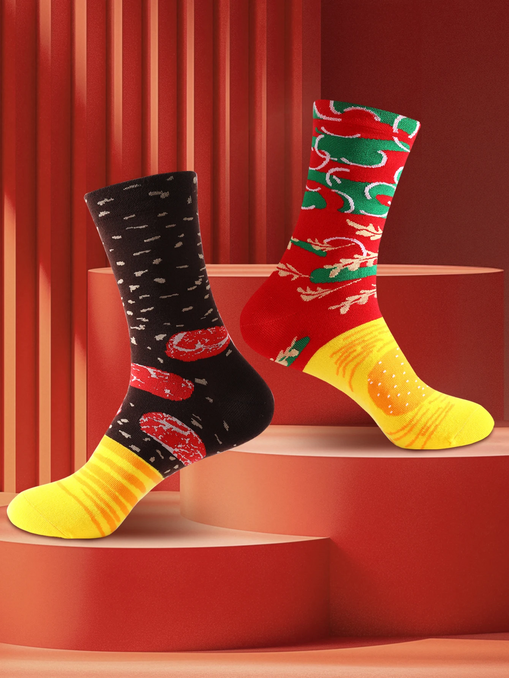 2 pairs of Hamburger Socks - A gift for any occasion