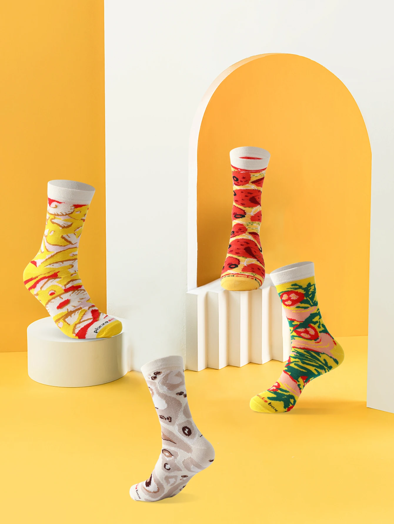 4 pairs of Pizza Socks - A gift for any occasion