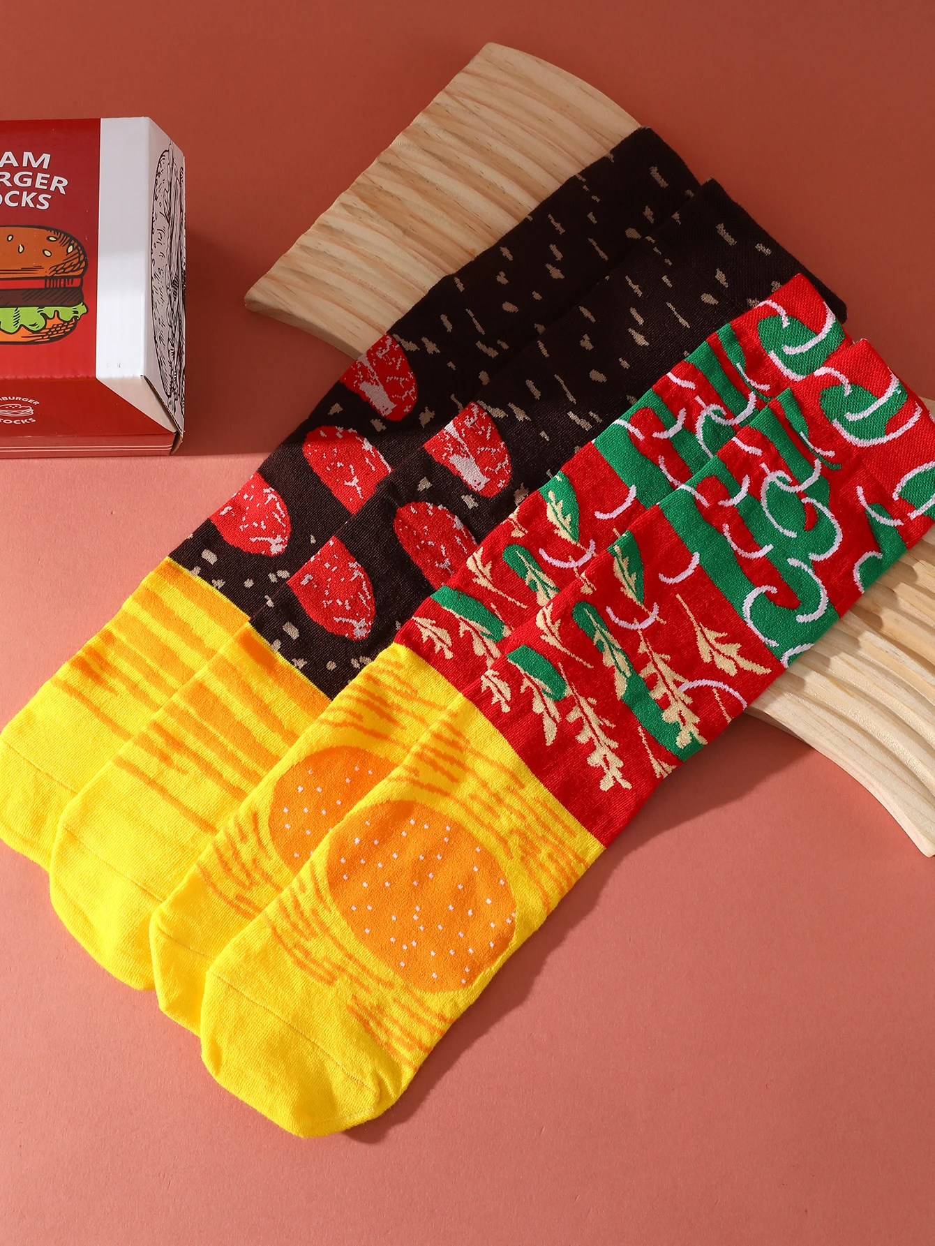 2 pairs of Hamburger Socks - A gift for any occasion