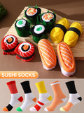 5 pairs of Fun Sushi Socks - A gift for any occasion.