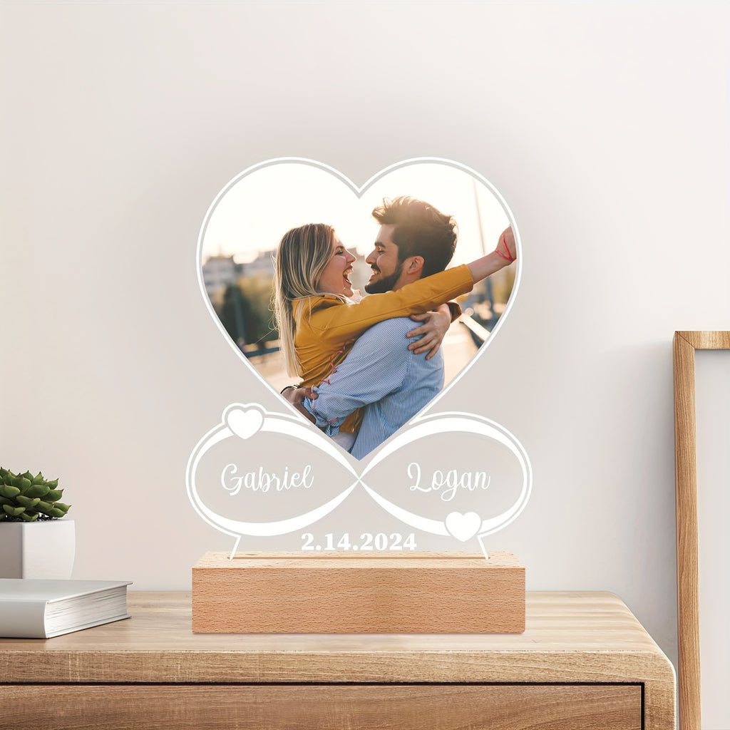Personalized Infinite Heart Lamp My Sky - Romantic Gift for Couples, Lovers, Family Decoration