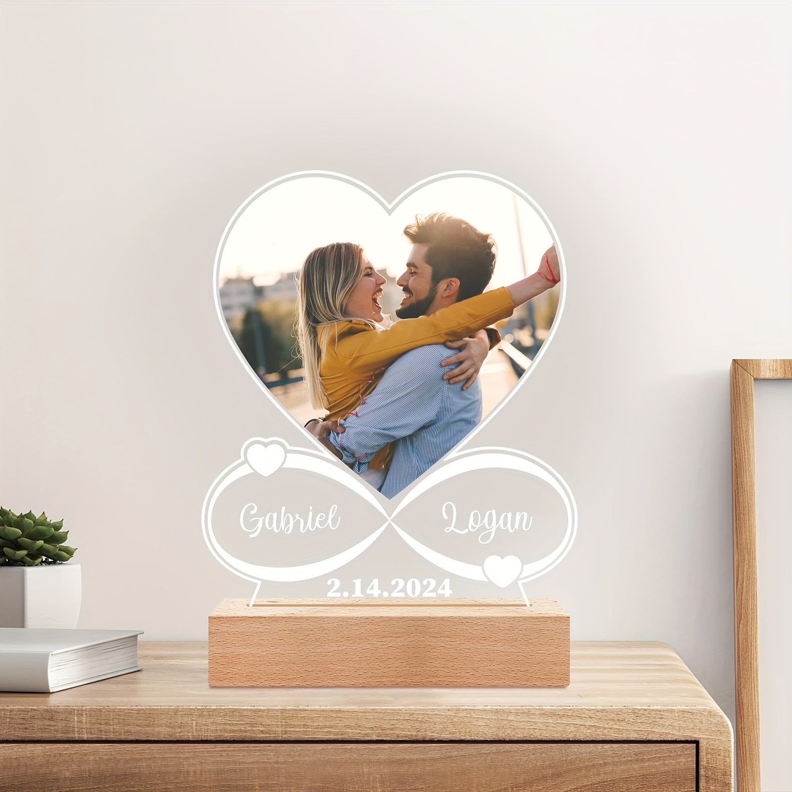 Personalized Infinite Heart Lamp My Sky - Romantic Gift for Couples, Lovers, Family Decoration